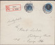 1908. DANMARK.  5 On 4 øre Envelope + 20 øre Frederik VIII On Recommended Envelope Fr... (Michel 55a+) - JF424957 - Brieven En Documenten