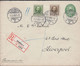 19108. DANMARK.  5 øre Envelope + 5 + 25 øre Frederik VIII On Recommended Envelope Ca... (Michel 56+) - JF424960 - Covers & Documents