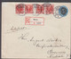 1908. DANMARK.  5 On 4 øre Envelope + 4 Ex 10 øre Frederik VIII On Recommended Envelo... (Michel 54+) - JF424961 - Brieven En Documenten