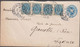 1898. DANMARK. 4 øre Envelope + 4 Stripe 4 øre In Total 20 øre Franking To Grenoble, ... (Michel 23B) - JF425000 - Briefe U. Dokumente