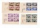 !!! MADAGASCAR, SERIE N°327/330 ESSAIS DE COULEUR EN BLOCS DE 4 NON DENTELES NEUFS ** + COINS DATES - Unused Stamps