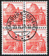 BLOC DE 4 TIMBRES OBLITERES 1938 C/.S.B.K. Nr:215z. Y&TELLIER Nr:312a. MICHEL Nr:327z. PAPIER GRILLE . - Used Stamps