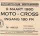 MOTO-CROSS DESTELBERGEN 1980 CAFE DE OUDE REUS  DESTELDONK PILOOT MARTIN MEGANCK - Tickets - Vouchers