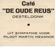 MOTO-CROSS DESTELBERGEN 1980 CAFE DE OUDE REUS  DESTELDONK PILOOT MARTIN MEGANCK - Tickets - Vouchers