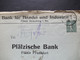 Frankreich Zensurstempel Bedruckter Umschlag Bank Für Handel Und Industrie Filiale Strassburg Im Elsass - Lettres & Documents