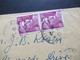 Frankreich 1946 Marianne MeF Senkrechtes Paar Auf Lustpostbrief Post Avion Nach New York USA - Lettres & Documents
