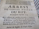 Arrest Du Conseil D''Etat Du Roi 17/09/1719 Draps De Londres Echelles Du Levant Languedoc Paiement Taxe - Decrees & Laws