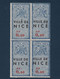 BLOC De 4 TIMBRES FISCAUX AFFICHES " VILLE DE NICE " VALEUR FACIALE 0,40 NF (VARIÉTÉ DOUBLE IMPRESSION LÉGÈRE) FISCAL - Altri & Non Classificati