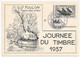 FRANCE - Carte Locale - Journée Du Timbre 1957 - Service Maritime Postal - TOULON-SUR-MER - 16/3/1957 - Vignette Au Dos - Giornata Del Francobollo