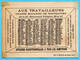 Chromo Calendrier 1887 Avril à Septembre. Aux Travailleurs Nouveautés. Cuisinier Et Marmiton. Imp. Sicard - Small : ...-1900