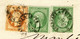 FRANCE - 1867 (8 Juin) 2xYv.20 & Yv.31obl. TàD Ambulant "BORDEAUX A CETTE / B" Sur Bordereau De Papiers D'Affaires - 1849-1876: Classic Period