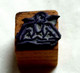 Homme Qui Se Baigne, Nageur - Ancien Tampon Scolaire à Imprimer,  Cube Bois - French Antique Rubber Stamp - Scrapbooking