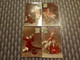 Lot De 4  Cartes Fantaisies Special Lutins Rouge - Humour