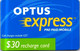 (3-10-2021 F) Phonecard -  Australia - (1 Phonecard)  Optus Express - $ 30.00 - Liban