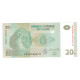 Billet, Congo Democratic Republic, 20 Francs, 2003, 2003-06-30, KM:94a, SPL - República Del Congo (Congo Brazzaville)