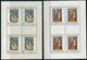 CZECHOSLOVAKIA 1968 National Gallery Paintings In Sheetlets Of 4 MNH / **  Michel 1839-43 Kb - Unused Stamps