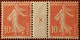 R1300/152 - 1908 - TYPE SEMEUSE CAMEE - N°138 Mill.8 TIMBRES NEUFS* - VARIETE ➤➤➤ Impression RECTO VERSO Partielle - Unused Stamps