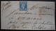 Montdidier Somme 1860 Pc 2076 Sur N°14 Lettre Pour Fanchon Meunier à Wavans, Près Auxi Le Château Pas De Calais - 1849-1876: Classic Period