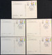 MACAU 1998 SECURITY FORCES DAY COMMEMORATIVE POSTAL STATIONERY CARDS SET OF 5 WITH 1ST DAY CANCELATION - Interi Postali