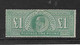 GB 1902 KING EDWARD Vll DULL BLUE GREEN FINE EXAMPLE £1 MNH - Neufs