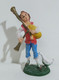 11544 Pastorello Presepe - Statuina In Plastica - Musicante Con Zampogna E Oca - Christmas Cribs