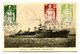 RC 21507 INDOCHINE 1944 AMIRAL CHARNER SUR CARTE MAXIMUM DE L'AVISO - MARINE FRANÇAISE. PAS COURANT - Briefe U. Dokumente