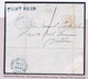 Ireland Laois 1844 Unframed POST PAID Of Portarlington In Blue On Front And Part Back To Dublin Paid "1" - Préphilatélie