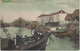 SBP  -   Bruxelles   -   Le Canal à L'Allée Verte.   -   PRACHTIGE GEKLEURDE KAART!   1909   Naar   Maisons-Alfort - Maritiem