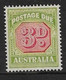 AUSTRALIA 1938 3d POSTAGE DUE TYPE B SG D115 MOUNTED MINT Cat £70 - Port Dû (Taxe)