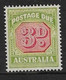 AUSTRALIA 1938 3d POSTAGE DUE TYPE B SG D115 MOUNTED MINT Cat £70 - Portomarken