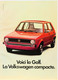 Publicité Papier Voiture VW Golf  4 PAGES Octobre 1974 P1013123 - Advertising