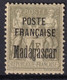 MADAGASCAR - 1895 - YT N° 21 * MLH - INSCRIPTION PLUME AU VERSO ! - COTE 2022 = 200 EUR - Neufs