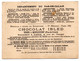 Chromo--PARIS-75--MONDICOURT--62-chocolat IBLED--Département  PAS DE CALAIS-62...format  11.5 Cm X  8.5 Cm......à Saisir - Ibled