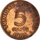 Monnaie, TRINIDAD & TOBAGO, 5 Cents, 1966, Franklin Mint, TB+, Bronze, KM:2 - Trinité & Tobago