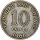 Monnaie, TRINIDAD & TOBAGO, 10 Cents, 1966, Franklin Mint, TB+, Copper-nickel - Trinidad & Tobago