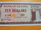 GUYANA 10 DOLLARS 1992 UNC P-23f SERIAL BEGINNING 7777 - Guyana