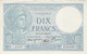 Billet 10 F Minerve Du 5-12-1940 FAY 07.23 Alph. X.81020 - 1 épinglage - 10 F 1916-1942 ''Minerve''