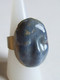 Bague Céramique Artisanale, Bague Visage, Bijou De Créateur, Céramique Raku, Bague Bleu, Artisanat Français, Cadeau Or - Bagues