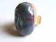 Bague Céramique Artisanale, Bague Visage, Bijou De Créateur, Céramique Raku, Bague Bleu, Artisanat Français, Cadeau Or - Bagues