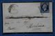 AD19 FRANCE BELLE  LETTRE 1856 ANGERS POUR MORLAIX  + N 14 BLEU NOIR + AFFRANCH INTERESSANT - 1853-1860 Napoléon III.