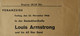 Concert Ticket // Sammy Davis Jr. Show //Light Fold // Deutschlandhalle 1968 Und Voranzeige Louis Armstrong Reverse Side - Konzertkarten