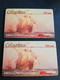 ITALIA  TELECOM ITALIA 2X 100 UNITS COLUMBUS/ DIFF BACKSIDE    PREPAIDS CARDS   ** 6247** - Otros & Sin Clasificación