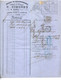 FACTURE.61.ORNE.FLERS.BANQUE & RECOUVREMENTS SUR LA FRANCE & L'ETRANGER.N.SIMONE.TIMBRE & CACHET 1861. - Banco & Caja De Ahorros
