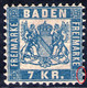 7 Kreuzer Blau - Baden Nr. 25 A - Postfrisch Mit DZ/Abart - Nuevos