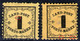 1 Kreuzer Gelb Und Dunkelgelb - Baden Porto Nr. 1 X Und Y - Je Ungebraucht Mit Abart/Druckzufälligkeit - Postfris