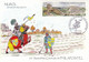 < Lisa Vignette Affranchissement Philapostel 2014 Sur Enveloppe Commémorative .. Chouette Aigle Château Murol .. TTB - 1988 « Comète »