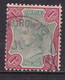 India Victoria 1892 One Roupee Green And Red Good Used - Andere & Zonder Classificatie