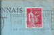 Letter Crédit Lyonnais With Perforated Stamp (C.L.) With 25 Holes. Perfin. Banner 'Visit Bourges, Medieval Village Fair - Perforadas