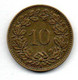 Suisse  -  10 Rappen  1919  -  état  TTB - Altri & Non Classificati