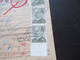 DDR 1963 / 70 Paketkarte Ulbricht 1 DM Nr.968 OR MeF Ober Und Unterrand Karl - Marx Stadt Nach Brüssel - Lettres & Documents